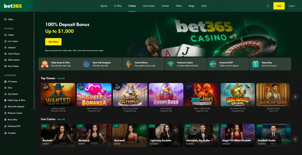 Bet365 casino platform