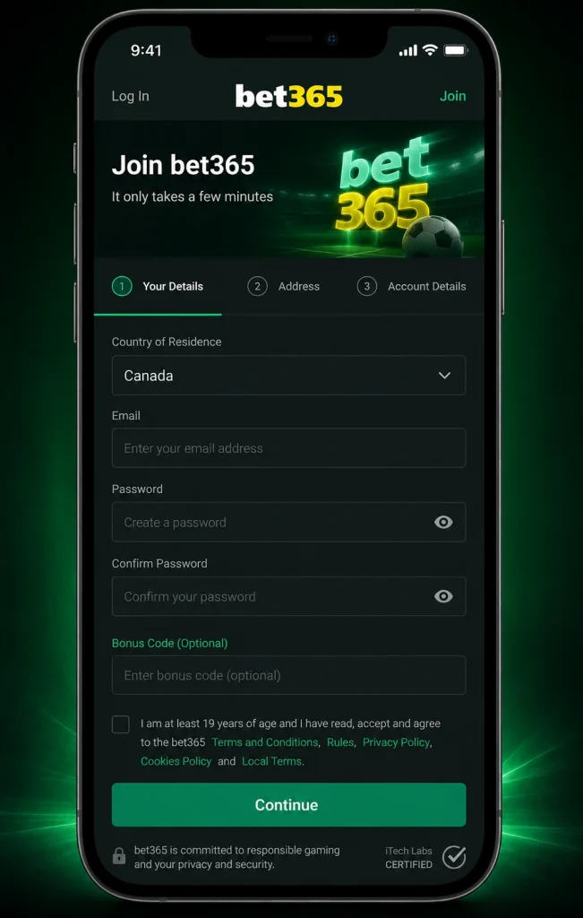 Bet365 registration