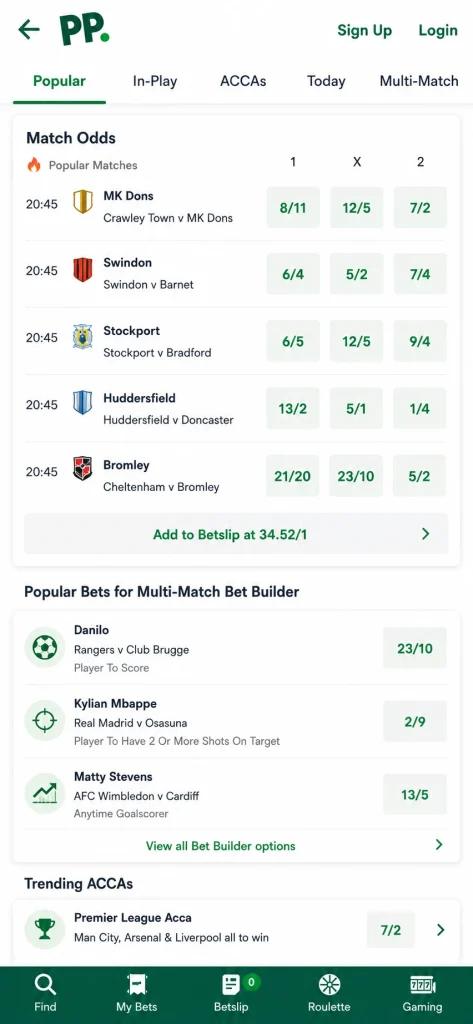 Paddy Power football betting