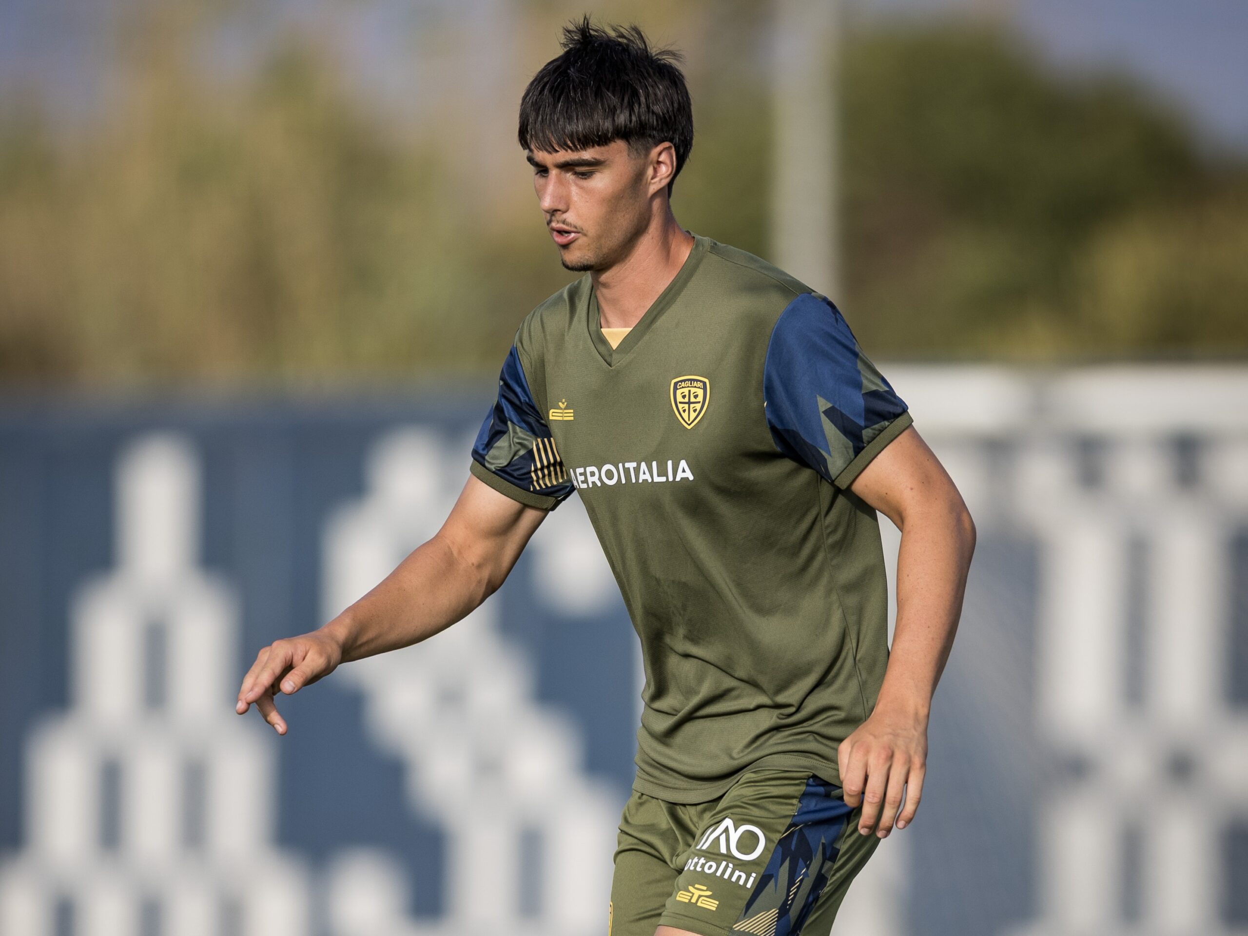 Cagliari's Kofler in action
