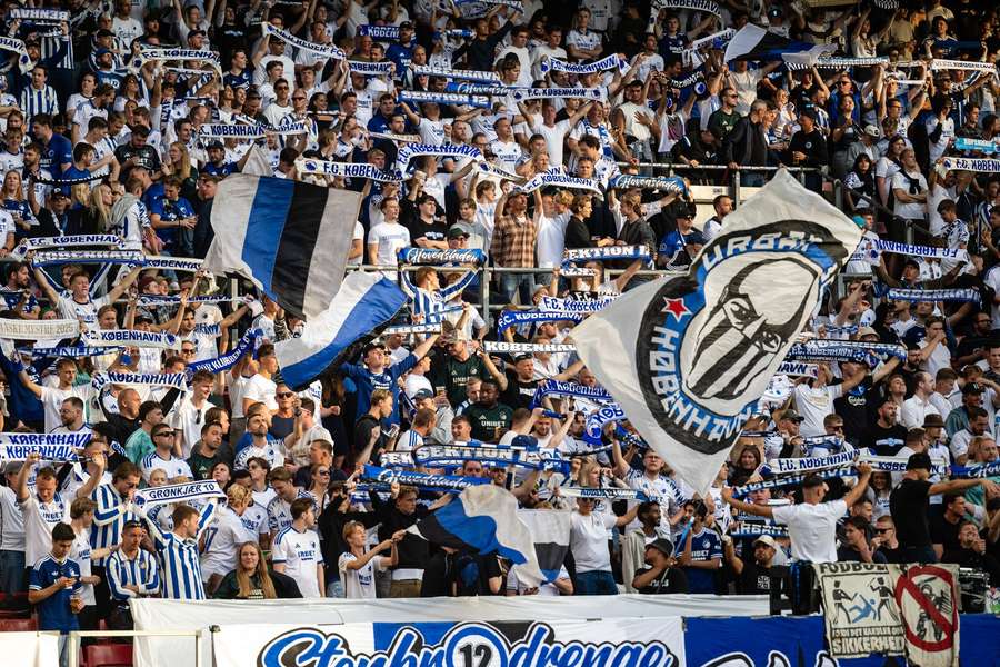 FC Copenhagen's fans celebrate the win over Sonderjyske