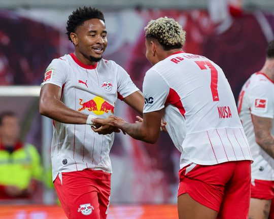 Christopher Nkunku and Antonio Nusa (l-r.) have been among the goals for RB Leipzig this term.